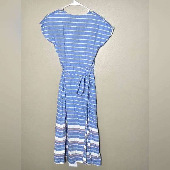 Marine Layer 100% Cotton Maddie Wrap Dress Nautical Coastal Chic, Size Small - Picture 3 of 5